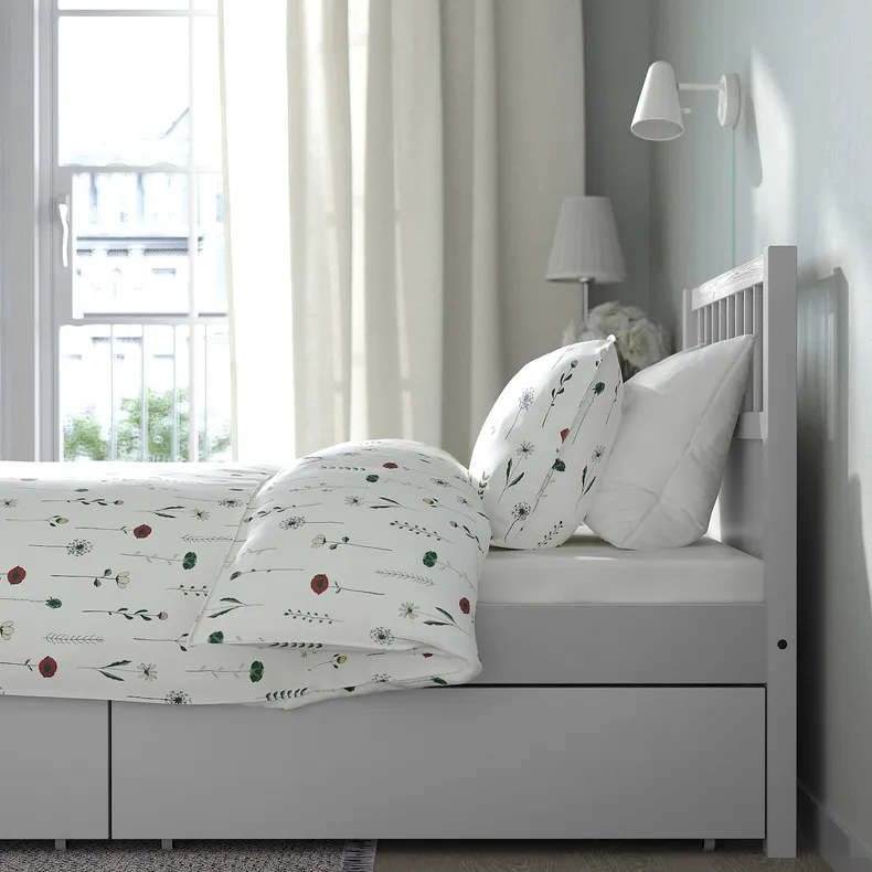 IKEA SMYGA СМИГА, каркас кровати с ящиками, светло-серый, 90x200 см 594.441.42 фото №3