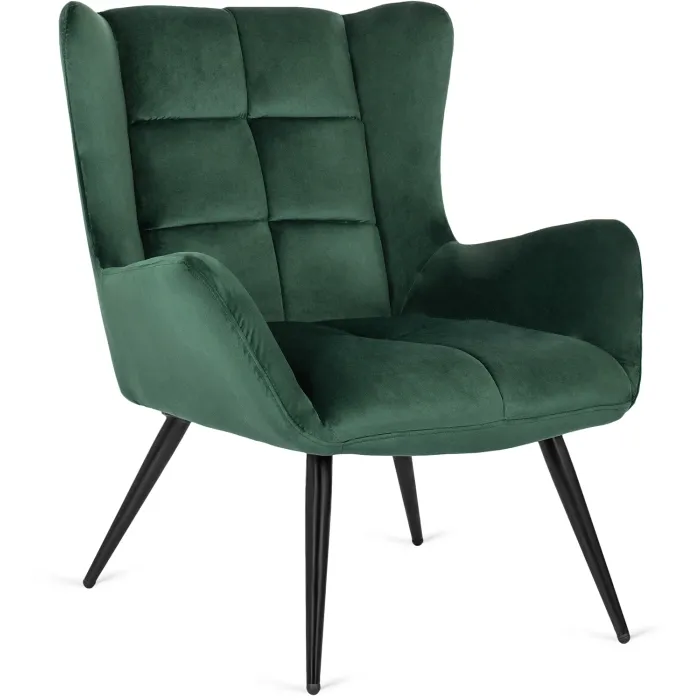 Кресло мягкое бархатное MEBEL ELITE VINCENT Velvet, Зеленый фото №1