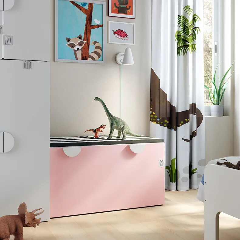 IKEA SMÅSTAD СМОСТАД, лавка з відділенн для зберіг іграш, білий/блідо-рожевий, 90x52x48 см 293.891.56 фото №2