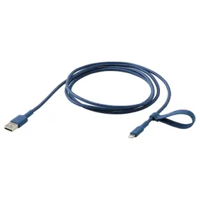IKEA LILLHULT ЛИЛЛЬХУЛЬТ, кабель USB-A–lightning, голубой, 1.5 m 105.284.97 фото