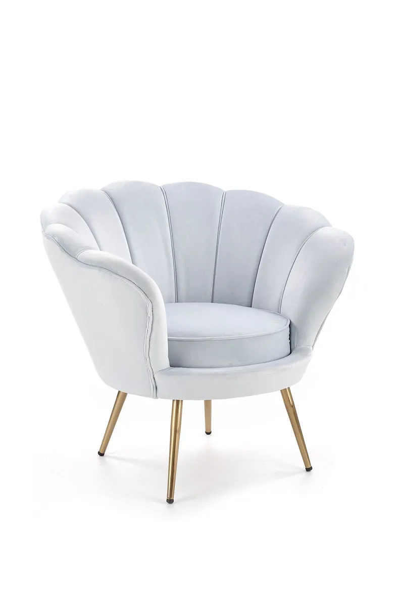 Мягкое кресло HALMAR AMORINO светло-голубой, ножки - золото фото №5