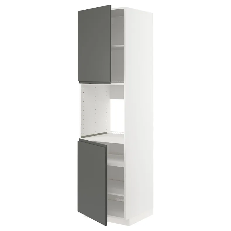 IKEA METOD МЕТОД, висока шафа для дух, 2 дверцят / пол, білий / Voxtorp темно-сірий, 60x60x220 см 194.582.30 фото №1
