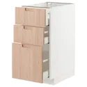 IKEA METOD МЕТОД / MAXIMERA МАКСИМЕРА, напольный шкаф с 3 ящиками, белый / светлый бамбук, 40x60 см 693.302.77 фото thumb №1