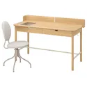 IKEA RIDSPÖ РИДСПЁ / BJÖRKBERGET БЬЙОРКБЕРГЕТ, письменный стол и стул, бежевый дуб 195.028.17 фото thumb №1
