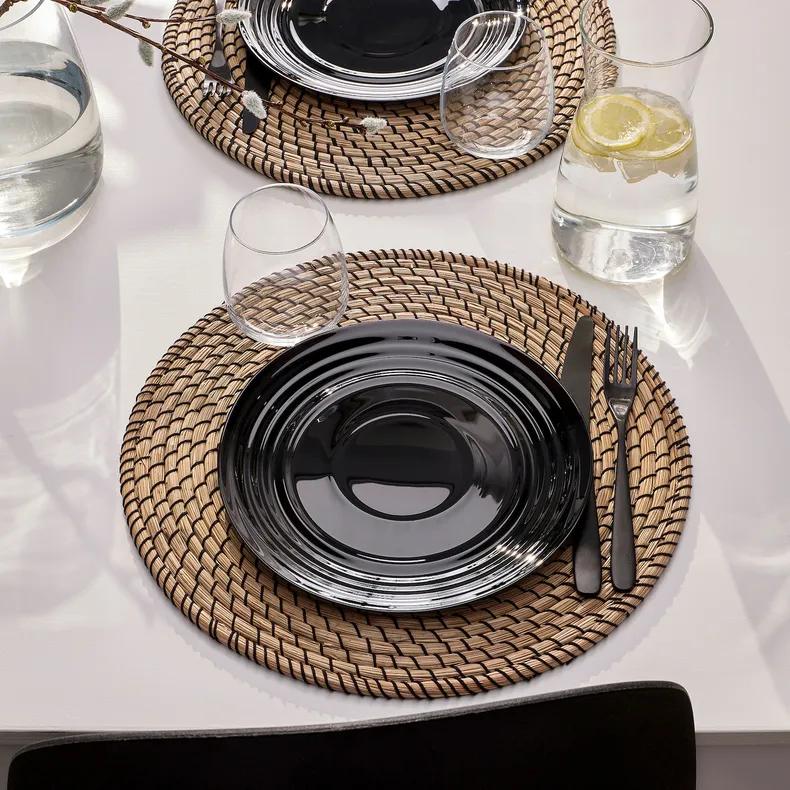 IKEA NÄTBARB НЭТБАРБ, тарелка, черный, 24 см 905.636.89 фото №4