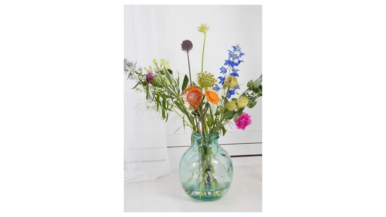 BRW скляна ваза ручної роботи синя 093175 фото №2