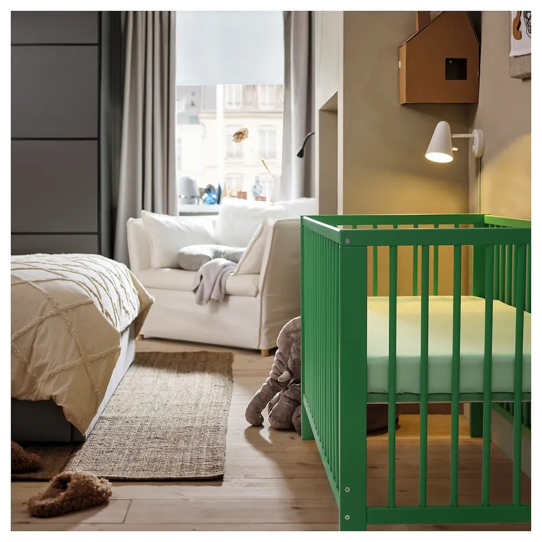 IKEA GULLIVER ГУЛЛИВЕР, кроватка детская, зеленый, 60x120 см 205.895.03 фото №3