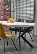 Кухонний стіл HALMAR PERONI 100-250x100 см білий мармур - чорний фото thumb №7