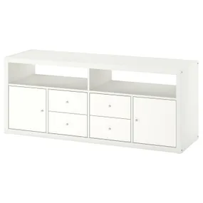 IKEA KALLAX КАЛЛАКС, комбінація шаф для телевізора, білий, 147x39x60 см 295.606.75 фото