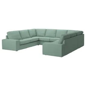IKEA KIVIK КИВИК, 6-местный п-образный диван, Талмира светло-зеленая 095.276.58 фото