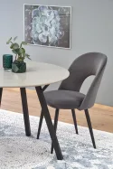 Круглый стол кухонный HALMAR BALROG 100x100 см, каркас - черный, столешница - светло-серая фото thumb №3
