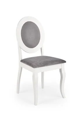 Кухонний стілець HALMAR BAROCK білий/сірий фото