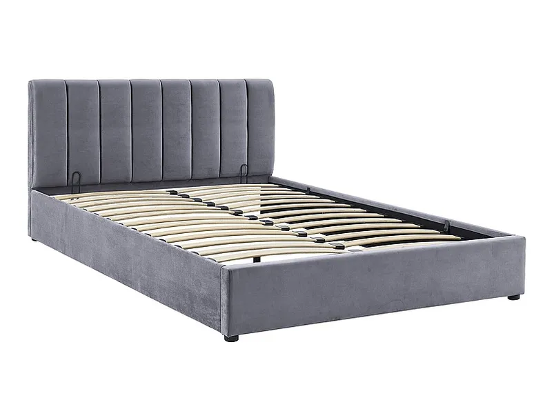 Ліжко двоспальне оксамитове SIGNAL MONTREAL Velvet, 160x200, сірий фото №1
