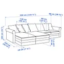 IKEA GRÖNLID ГРЕНЛІД, 4-місний диван із кушетками, ЛЬЙУНГЕН світло-зелений 194.088.48 фото thumb №9