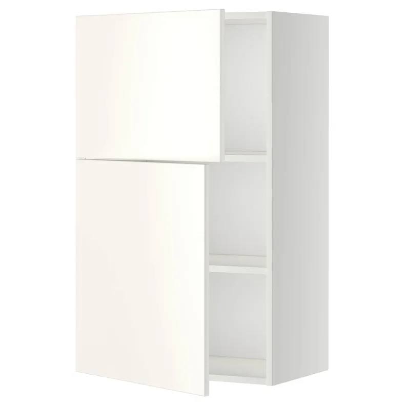 IKEA METOD МЕТОД, навесной шкаф с полками / 2дверцы, белый / белый, 60x100 см 494.594.31 фото №1