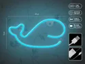 BRW Дитячий неоновий настінний світильник Whale LED синій 093781 фото thumb №3