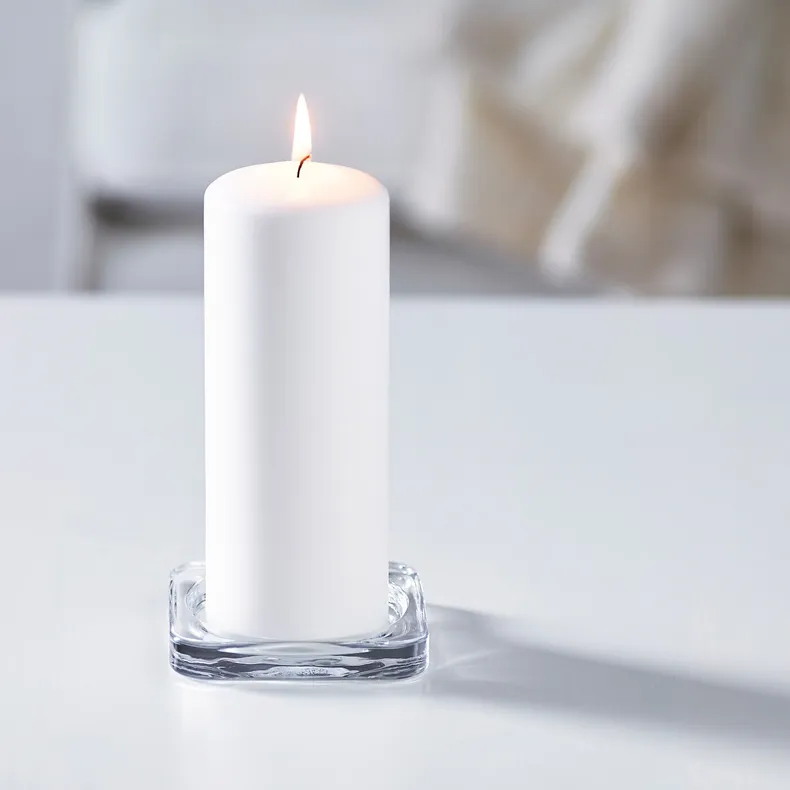 IKEA GLASIG ГЛАСИГ, тарелка для свечи, прозрачное стекло, 10x10 см 602.591.43 фото №6