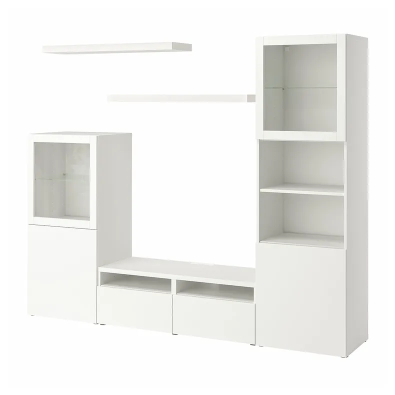 IKEA BESTÅ БЕСТО / LACK ЛАКК, шкаф для ТВ, комбинация, белый, 240x42x193 см 993.986.85 фото №1
