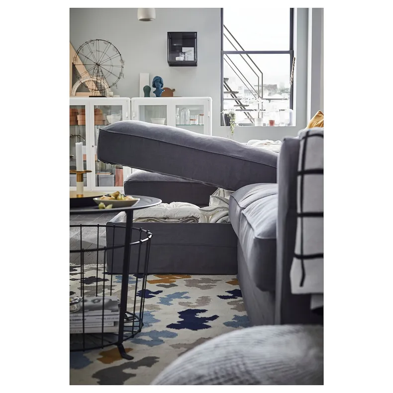 IKEA GRÖNLID ГРЁНЛИД, 4-местный диван с козетками, Люнген средне-серый 794.090.72 фото №6