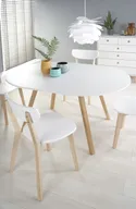 Кухонний стіл HALMAR RUBEN 102-142x102 см білий, дуб медовий фото thumb №3