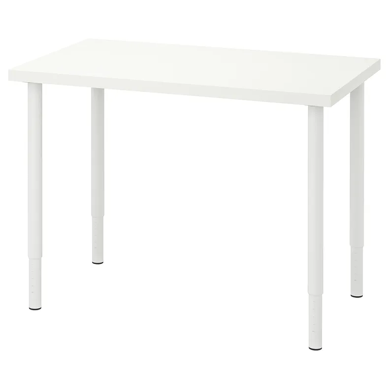 IKEA LINNMON ЛІННМОН / OLOV ОЛОВ, письмовий стіл, білий, 100x60 см 194.161.98 фото №1