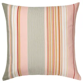 IKEA SOLMOTT СОЛМОТТ, чохол на подушку, рожевий різнобарвний/смугастий, 50x50 см 505.127.91 фото
