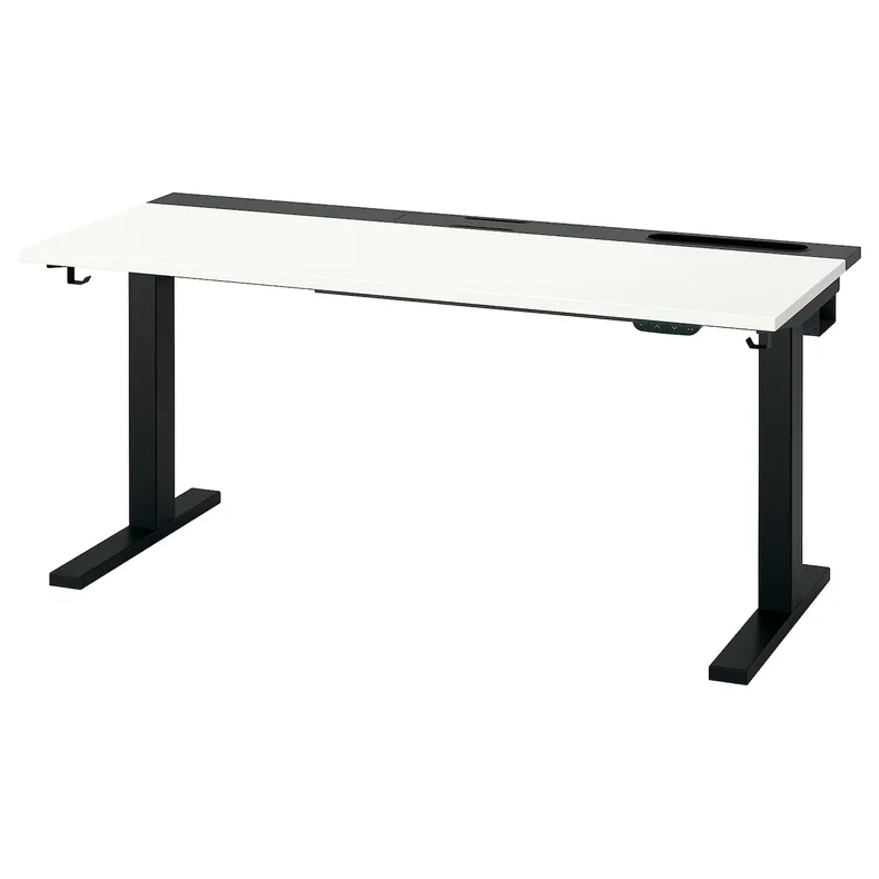 IKEA MITTZON МІТТЗОН, стіл регульований, електричний білий / чорний, 140x60 см 795.281.45 фото №2