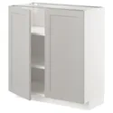IKEA METOD МЕТОД, напольный шкаф с полками / 2дверцами, белый / светло-серый, 80x37 см 294.701.37 фото thumb №1