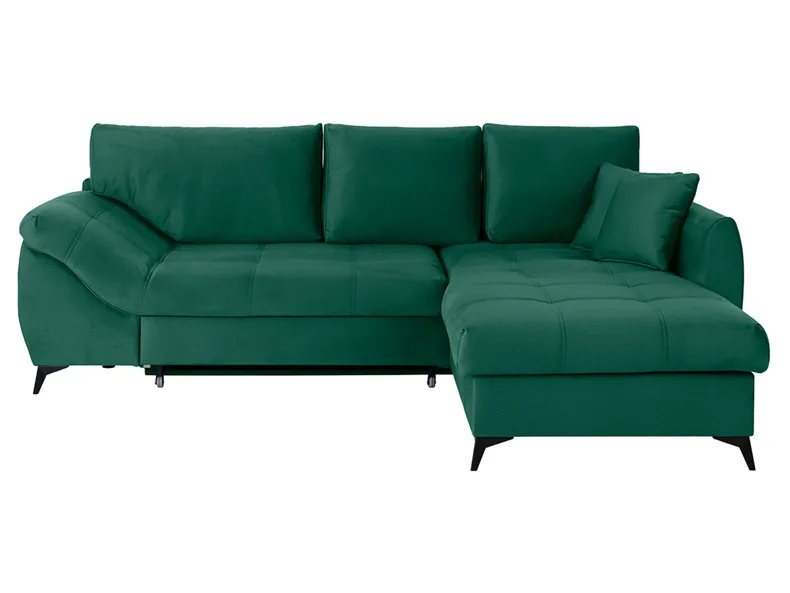 BRW Кутовий диван Asturia правобічний розкладний з ящиком для зберігання велюровий зелений NA-ASTURIA-2F.RECBK-GA_BBF2F0 фото №1