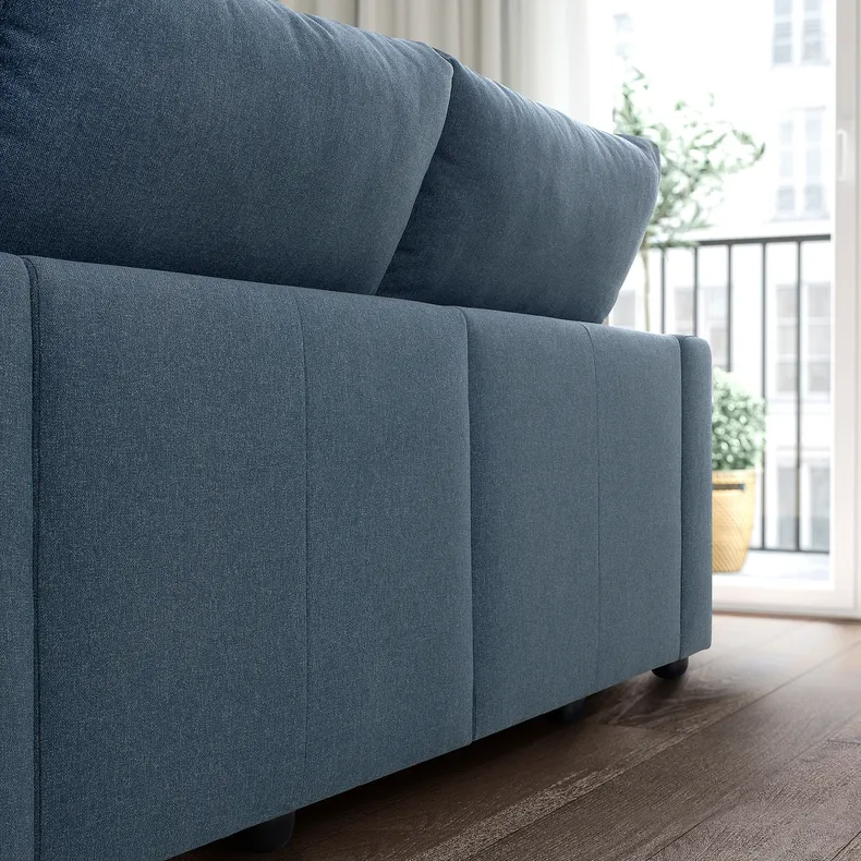 IKEA ESKILSTUNA ЭСКИЛЬСТУНА, 3-местный диван с козеткой, Окрашенный в синий цвет 995.201.91 фото №7