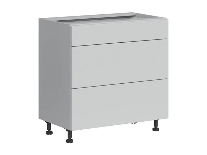 BRW Базовый шкаф для кухни Top Line 80 см с ящиками светло-серый матовый, греноловый серый/светло-серый матовый TV_D3S_80/82_2SMB/SMB-SZG/BRW0014 фото №2