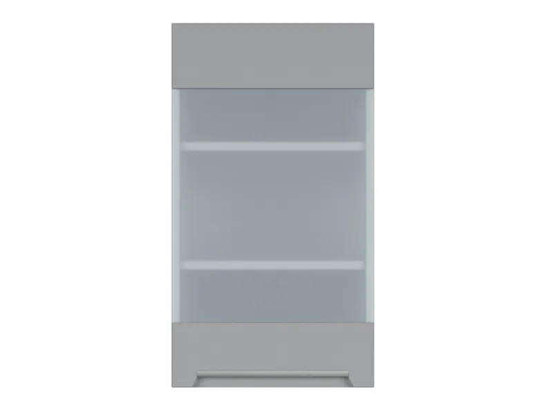 BRW Верхний кухонный шкаф Iris 40 см правый с дисплеем ferro, гренола серый/ферро FB_G_40/72_PV-SZG/FER фото №1