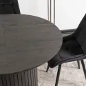 Стол круглый раскладной MEBEL ELITE CHARLES 120-160х120 см, Черный фото thumb №4