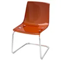 IKEA TOBIAS ТОБИАС, стул, коричневый / красный / хром 905.325.89 фото thumb №1