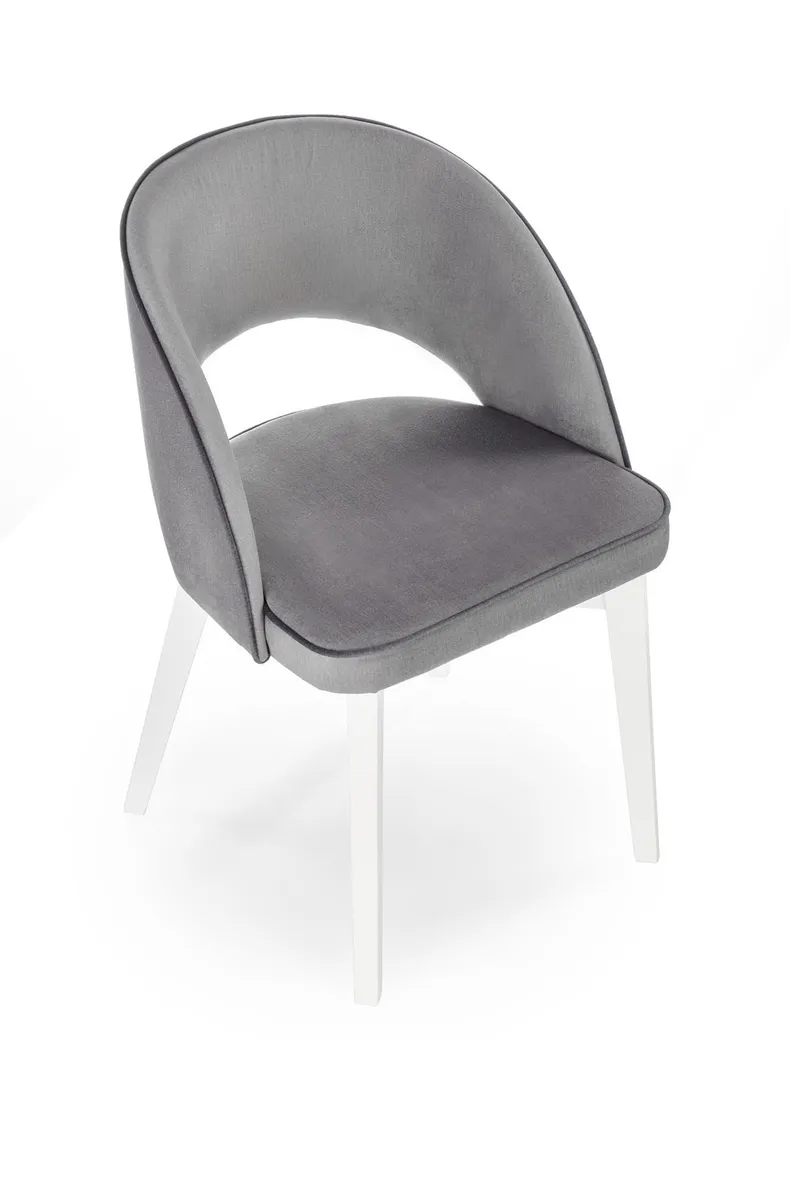 Кухонный стул бархатный HALMAR MARINO Velvet, серый MONOLITH 85 / белый фото №10