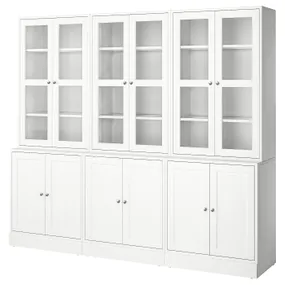IKEA HAVSTA ХАВСТА, комбінація для зберіг зі склян двер, білий, 243x47x212 см 395.349.02 фото