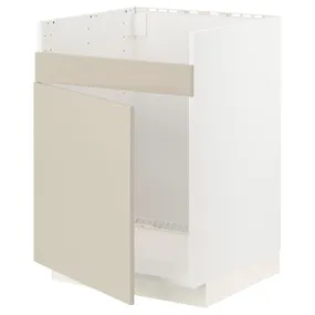 IKEA METOD МЕТОД, підлог шафа для HAV ХАВ одинарї мий, білий / хавсторпський бежевий, 60x60 см 194.650.61 фото
