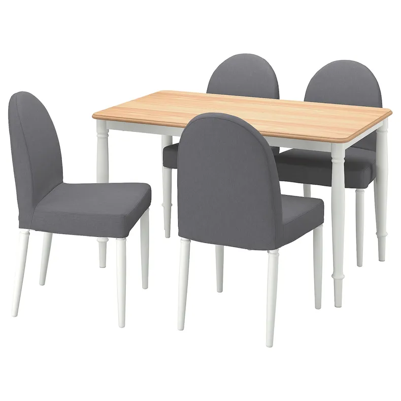 IKEA DANDERYD ДАНДЭРЮД / DANDERYD ДАНДЭРЮД, стол и 4 стула, okl дуб белый / виссл серый, 130x80 см 894.839.43 фото №1