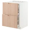 IKEA METOD МЕТОД / MAXIMERA МАКСИМЕРА, напольн шкаф / 2 фронт пнл / 3 ящика, белый / светлый бамбук, 60x60 см 993.302.71 фото thumb №1