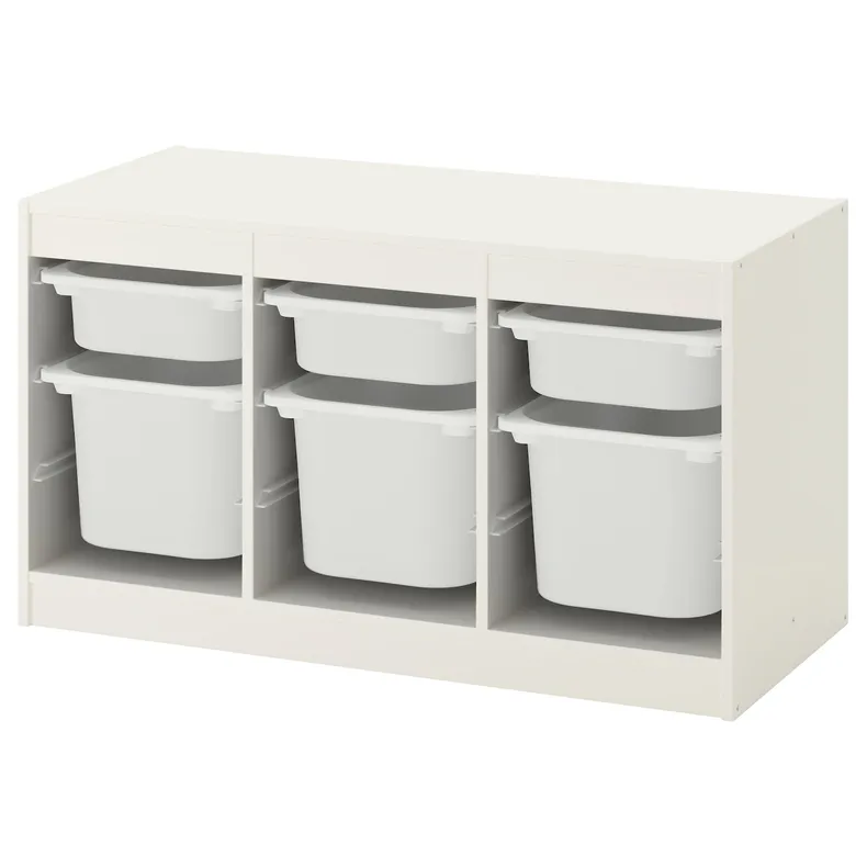 IKEA TROFAST ТРУФАСТ, комбинация д / хранения+контейнеры, белый / белый, 99x44x56 см 692.284.73 фото №1