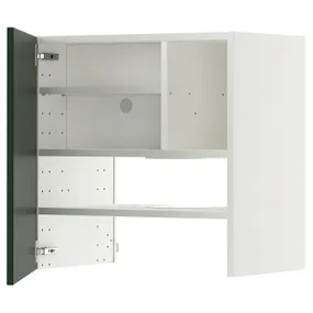 IKEA METOD МЕТОД, настінн шаф д/витяжки з полиц/дверц, білий / Хавсторп темно-зелений, 60x60 см 295.570.60 фото