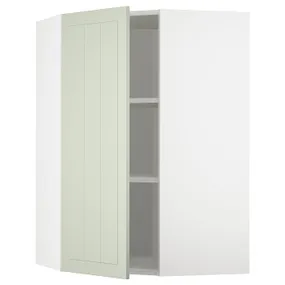 IKEA METOD МЕТОД, угловой навесной шкаф с полками, белый / светло-зеленый, 68x100 см 294.871.71 фото