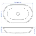 IKEA OXMYREN ОКСМЮРЕН, накладная раковина, стекло, темно-серый, 56x35 см фото thumb №3