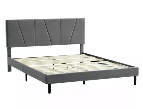 Двоспальне ліжко SIGNAL Savana Velvet 160x200 см, сірий фото