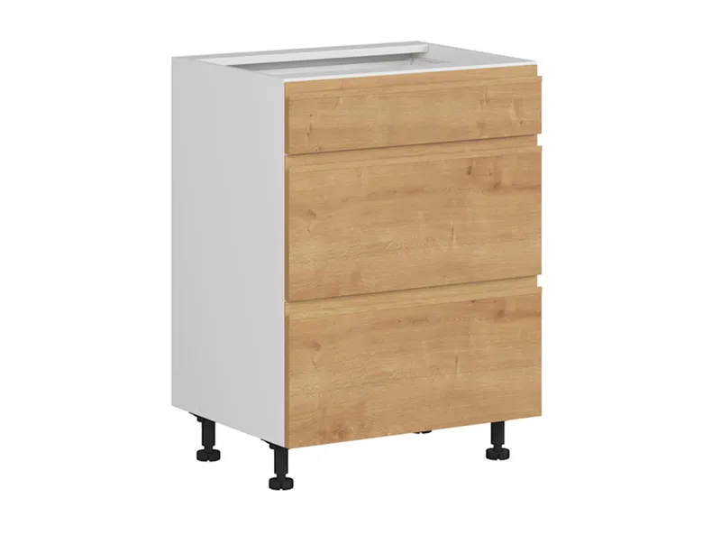 BRW Кухонный цокольный шкаф Sole 60 см с выдвижными ящиками дуб арлингтон, альпийский белый/арлингтонский дуб FH_D3S_60/82_2SMB/SMB-BAL/DAANO фото №2