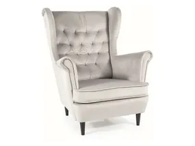 М'яке крісло оксамитове SIGNAL HARRY Velvet, Bluvel 03 - світло-сірий фото