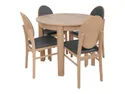 BRW Комплект: стол 95-195х95 см+ 4 стула BRW BERNARDIN, серый/дуб натуральный/дуб ривьера BERNARDIN_STO_4KRS-DRI/TX099 фото thumb №1