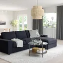 IKEA VIMLE ВИМЛЕ, 3-местный диван с козеткой, с широкими подлокотниками Saxemara / черно-синий 694.014.58 фото thumb №3