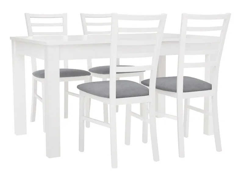 BRW Комплект: стол 140-180х80 см + 2 стула BRW BRYK 2, серый/белый STO/BRYK2_4MAR/POZ/2-BAL/TX098 фото №2