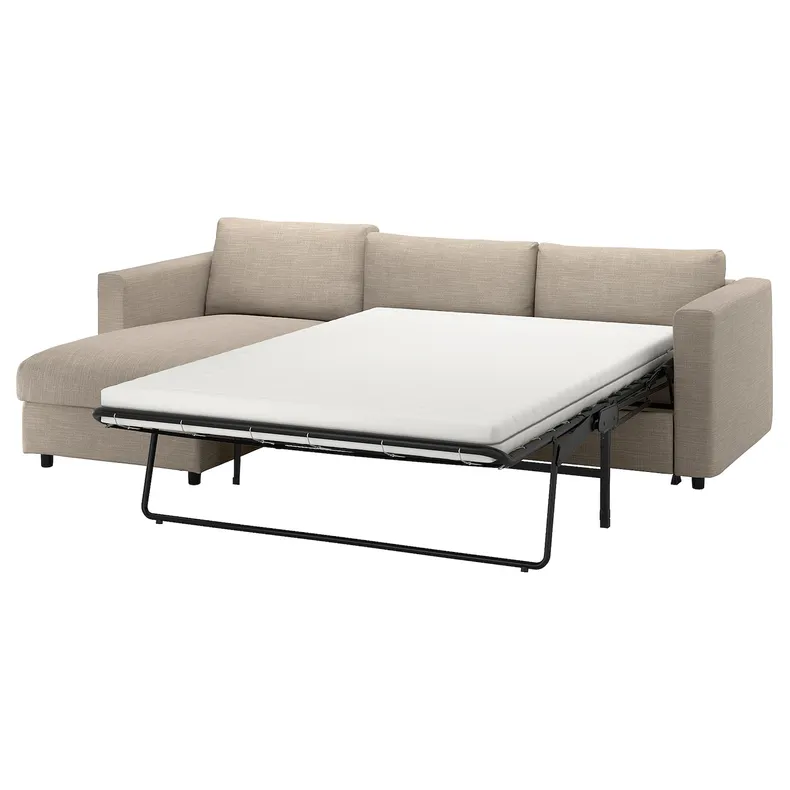 IKEA VIMLE ВИМЛЕ, чехол на 3-местный диван-кровать, с шезлонгом/Hillared бежевый 594.343.03 фото №2